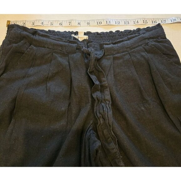 Jolt Womens Wide Leg Rayon Pants Large Black 30W Drawstring Pocket T1720LPES - Picture 4 of 8